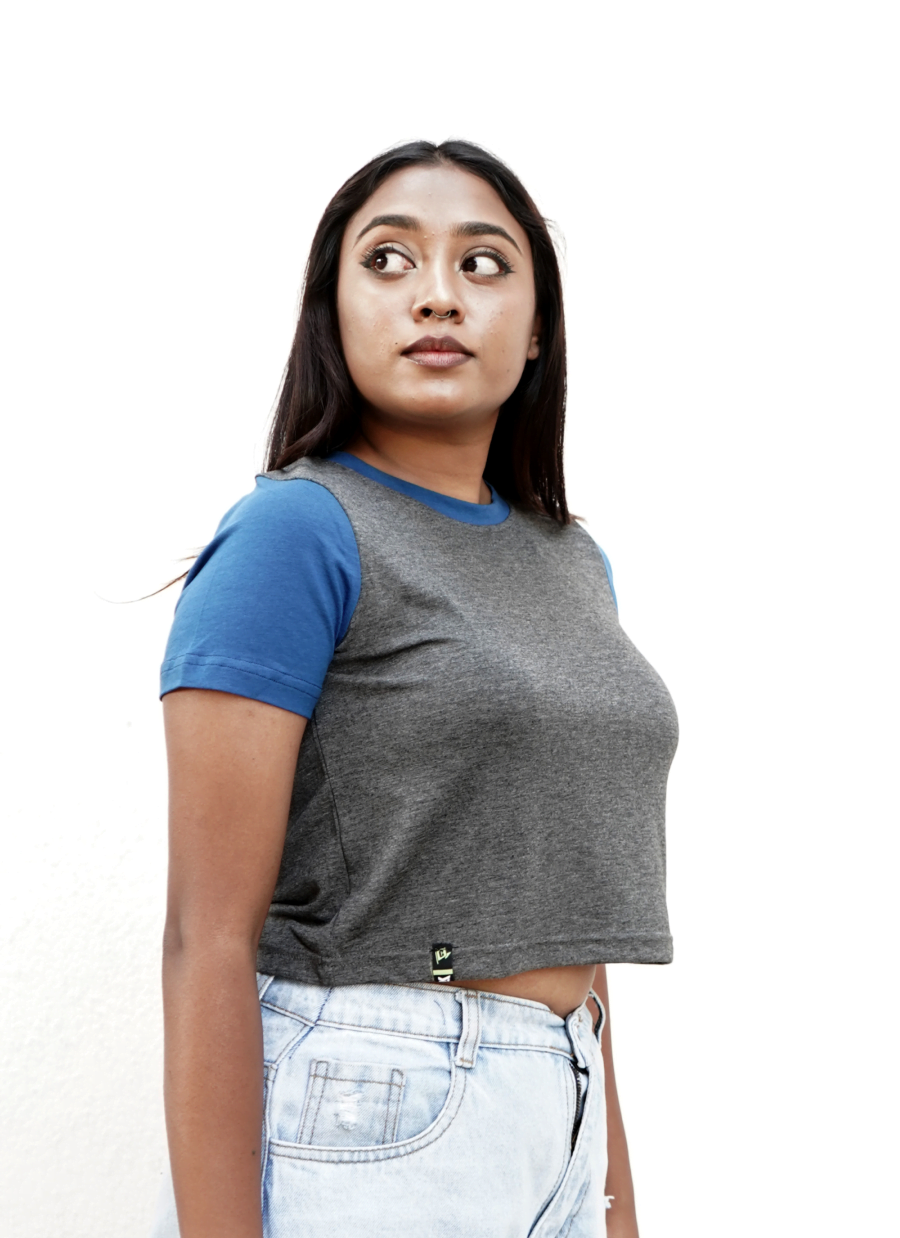 Grey Crewneck Crop Tee