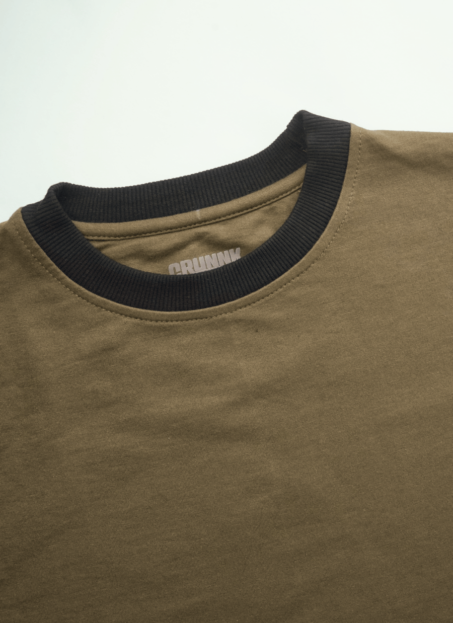 Army green contrast tee